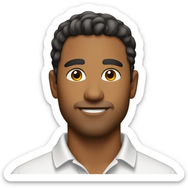 Brown man in polo no facial hair  sticker