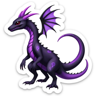 Shiny gothic Salazzle-Salandit-Umbreon-Fakémon-hybrid-creature (full body) 4 legs sticker