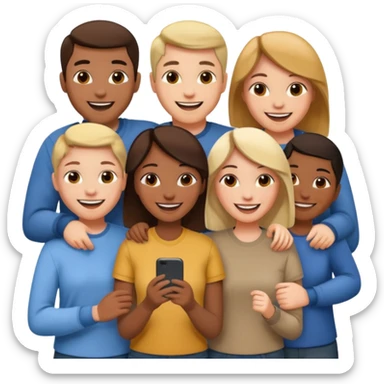 Cast members from tv show friends  sticker