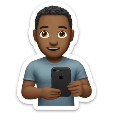 A Memoji holding a iPhone sticker