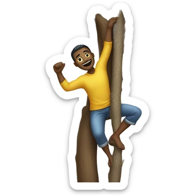 Man climbing a tree sticker