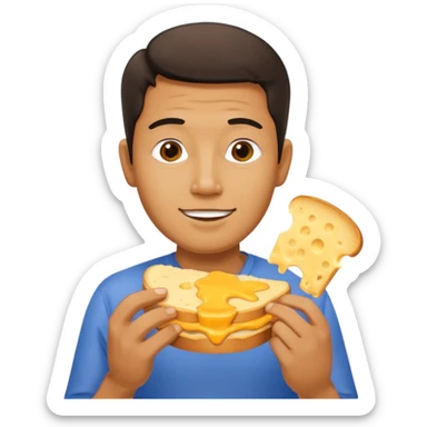 Thai man eating cheese toastie sticker