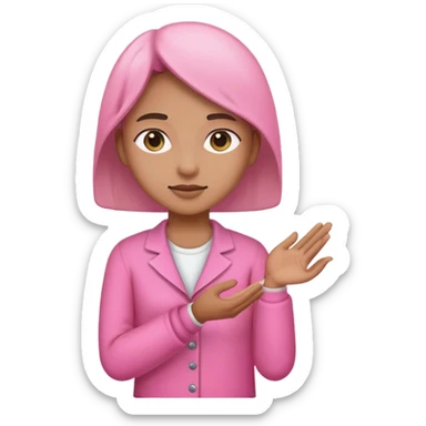 volunteer person in pink color helping others sticker