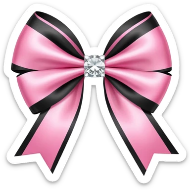 Black and Pink Bow with Diamonds  sticker