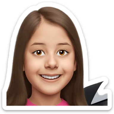 smiling girl with brown hair sticker