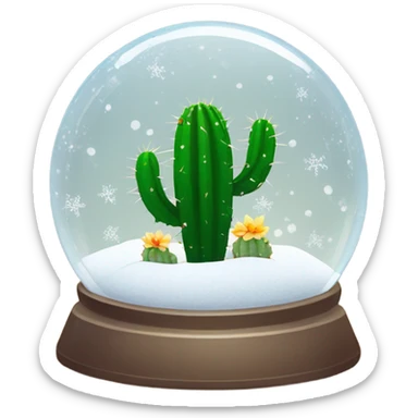 Cute cactus in snow globe  sticker