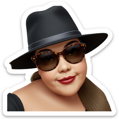 girl in hat with sunglasses sticker