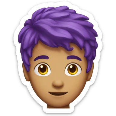 A boy with purple hair and and yellow eyes that's 6,4 feet tall sticker