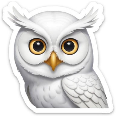 white olw half body, 45 degree lean head sticker