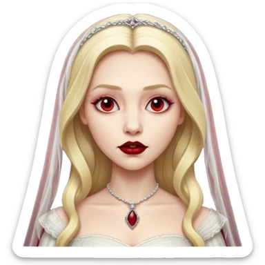 Bride of Dracula with long blonde hair sticker