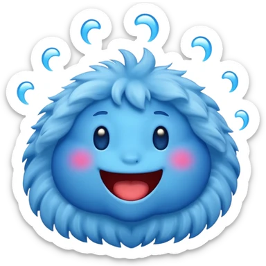 A blue emoji mewing aura sticker
