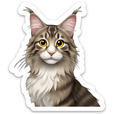 Maine coon cat tabby sticker