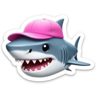 Shark with a top pink hat sticker