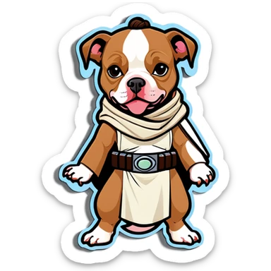 Pitbull tan Princess Leia starwars  sticker