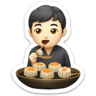 Human eating dim sum sticker