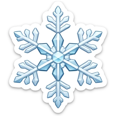 aesthetic white snowflake in chibi style sticker