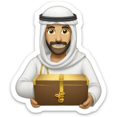 Homme arabe avec billet qui tombe du ciel sticker