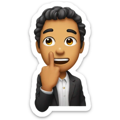 flirting biting finger sticker