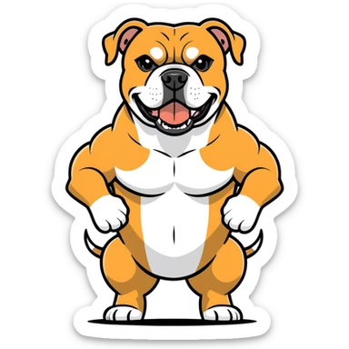 American bully flexing sticker