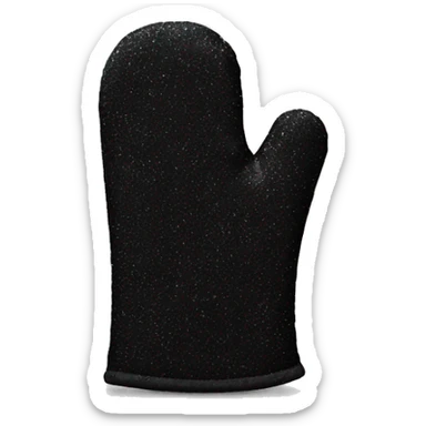 Realistic black glitter oven mitt isolated  sticker