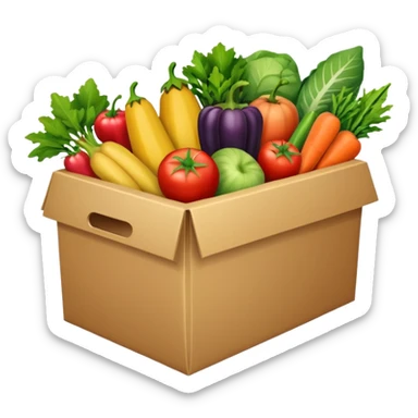 A box of groceries from the store sticker