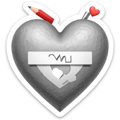 pencil draw heart sticker