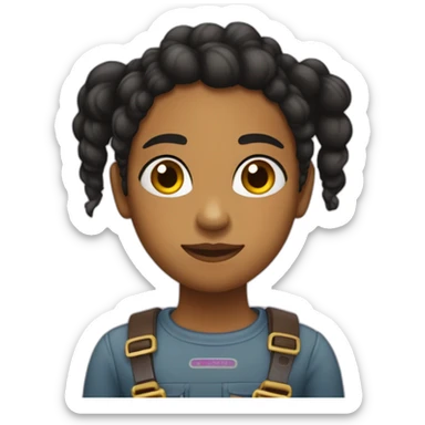 Chica pelo negro lacio largo y piel trigueña   sticker