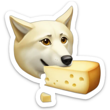 Brie cheese and Wolf  sticker
