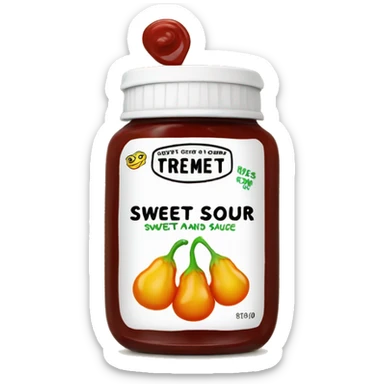 sweet and sour sauce with words "sweet and sour" on it sticker
