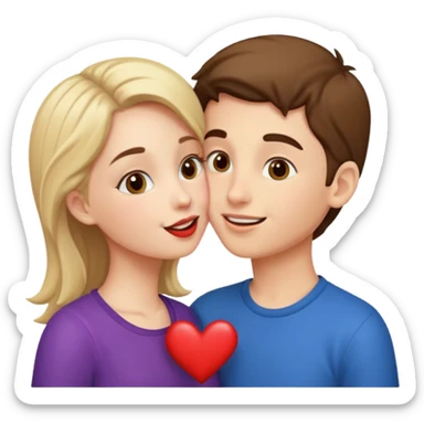 Love between a boy and girl kissing  sticker