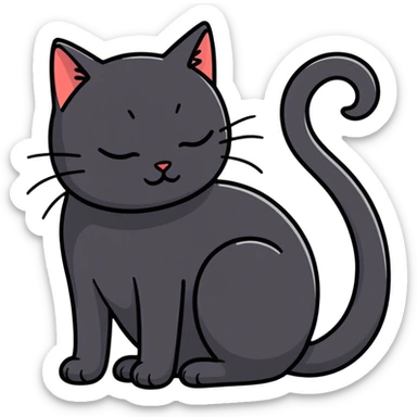 Black cat with a kissing face sticker