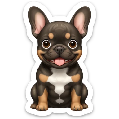 black brindle french bulldog smiling sticker