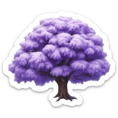 Beautiful purple tree in winter snow , ultra realistic  sticker