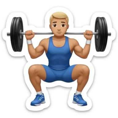 Guy squating without a dumbell sticker
