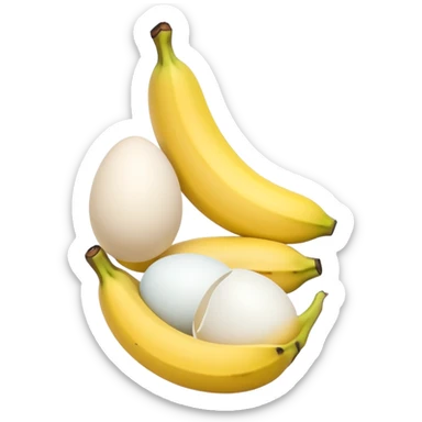A banana standing between two eggs sticker