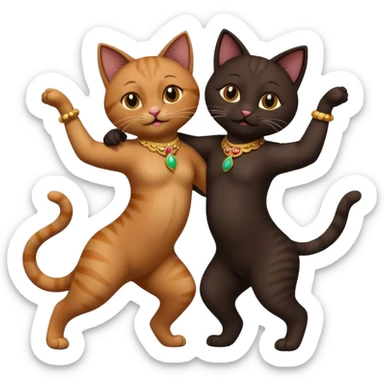 Cats couple bachata dancing  sticker