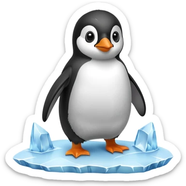 baby penguin on the iceberg sticker