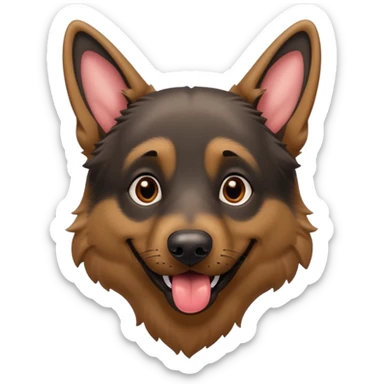 cartoon style dark German Shepherd dog with longer tongue hanging out  sticker