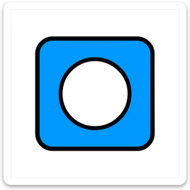 Japan flag geometric and balanced icon style, blue background #1199FF, white circle in the center, no text, crisp edges sticker