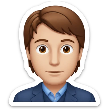 Bill Sage with brown hair sticker