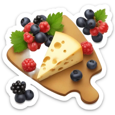 Cheese board with berries sticker