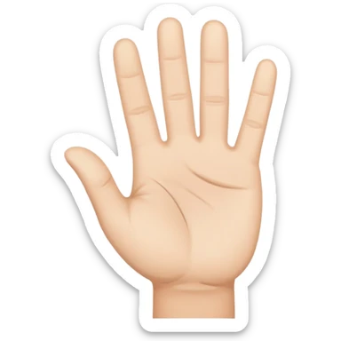 cartoon hand held up in a 'stop' or 'no entry' gesture sticker