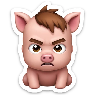 angry Minecraft baby Piglin sticker