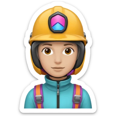 Colorful Helmeted Traveler sticker