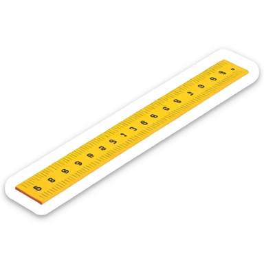 measuring ruler in cartoon style with bright colors, perspective composition, high saturation sticker