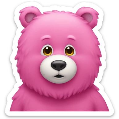 Pink bear sticker