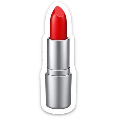 lipstick bullet, polished silver chrome, sexy beauty symbol sticker