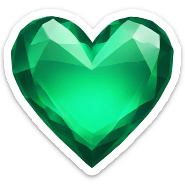 Emerald green plain heart emoji  sticker