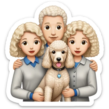 Four Family and a white standard poodle sticker