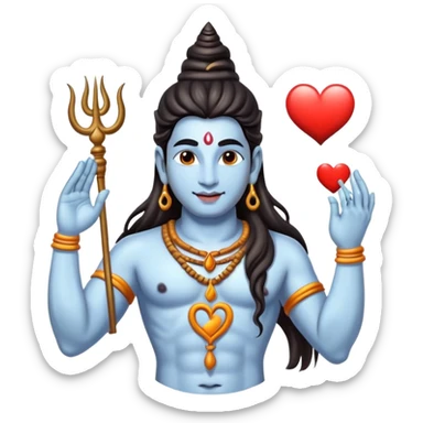 Hindu god shiva sending heart  sticker